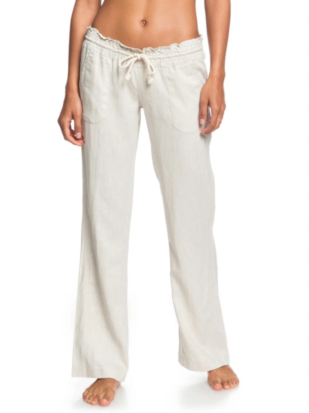 Roxy Oceanside Beach Linen Pants, off-white, size Large, EUC